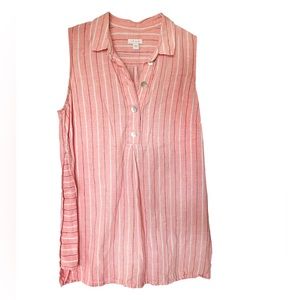 J-jill‎ Love Linen  Women’s Striped Sleeveless Top Blouse Sz M